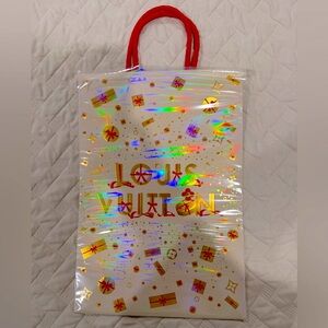 LV HOLIDAY! 10”x14” Shopping bag white & red w/red handle